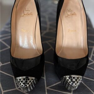 Christian Louboutin Black Heels with Silver Details